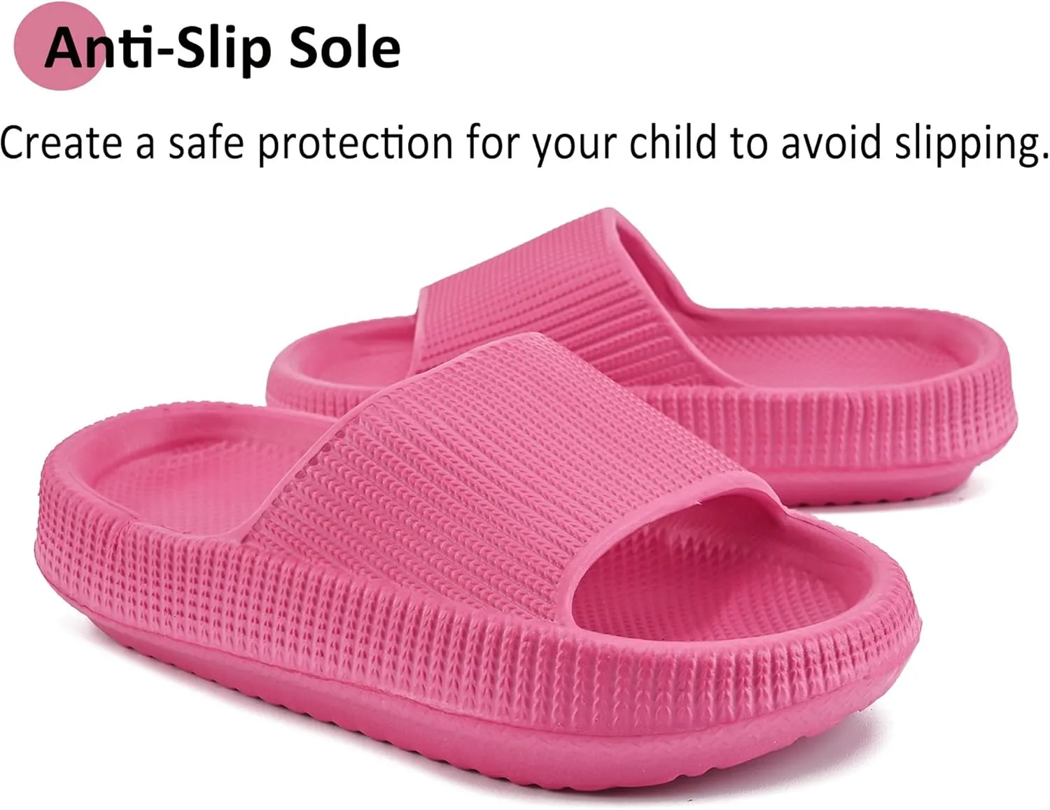 Sharllen Cloud Slides for Boys & Girls - Non-Slip House Slippers for Kids - Beach Slide Sandals in Black, White & Beige