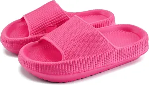 Sharllen Cloud Slides for Boys & Girls - Non-Slip House Slippers for Kids - Beach Slide Sandals in Black, White & Beige