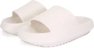 Sharllen Cloud Slides for Boys & Girls - Non-Slip House Slippers for Kids - Beach Slide Sandals in Black, White & Beige