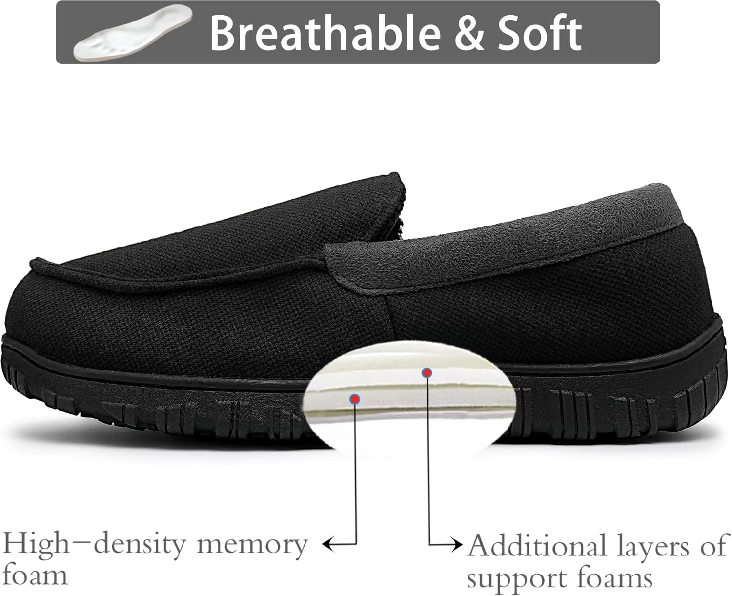 shoeslocker Mens Slippers Microsuede Moccasin Memory Foam House Shoes
