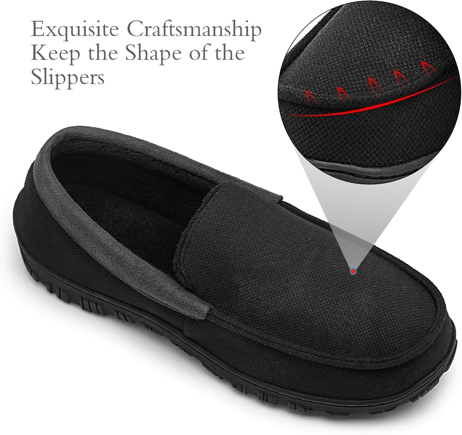 shoeslocker Mens Slippers Microsuede Moccasin Memory Foam House Shoes
