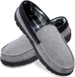 shoeslocker Mens Slippers Microsuede Moccasin Memory Foam House Shoes