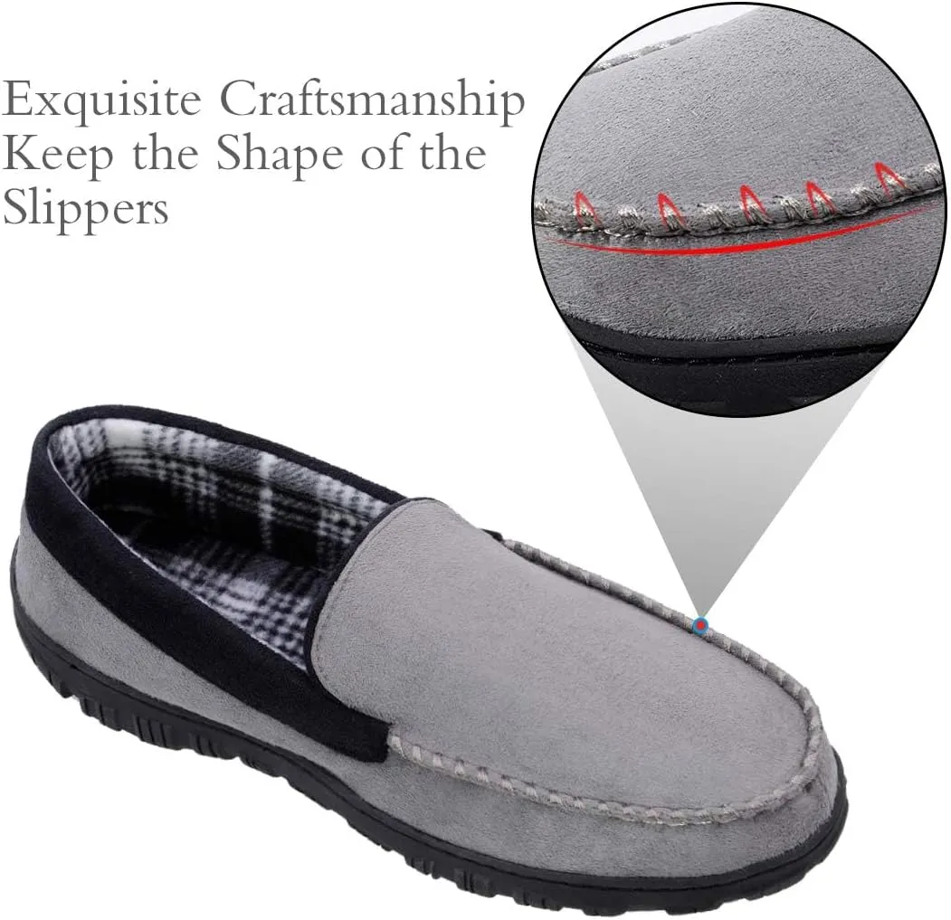 shoeslocker Mens Slippers Microsuede Moccasin Memory Foam House Shoes