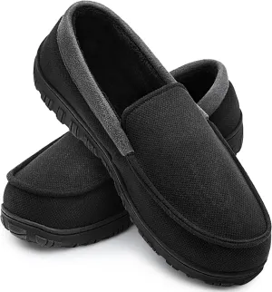 shoeslocker Mens Slippers Microsuede Moccasin Memory Foam House Shoes