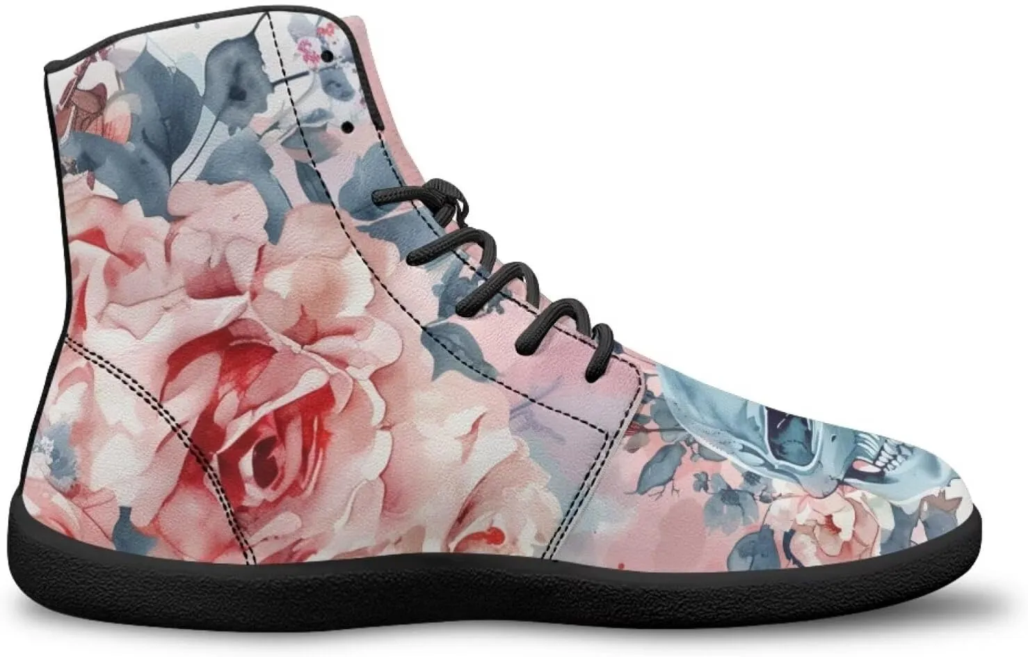 Skull High Top Basketball Barefoot Shoes for Men Women Casual Walking Work Shoes Running Sneakers