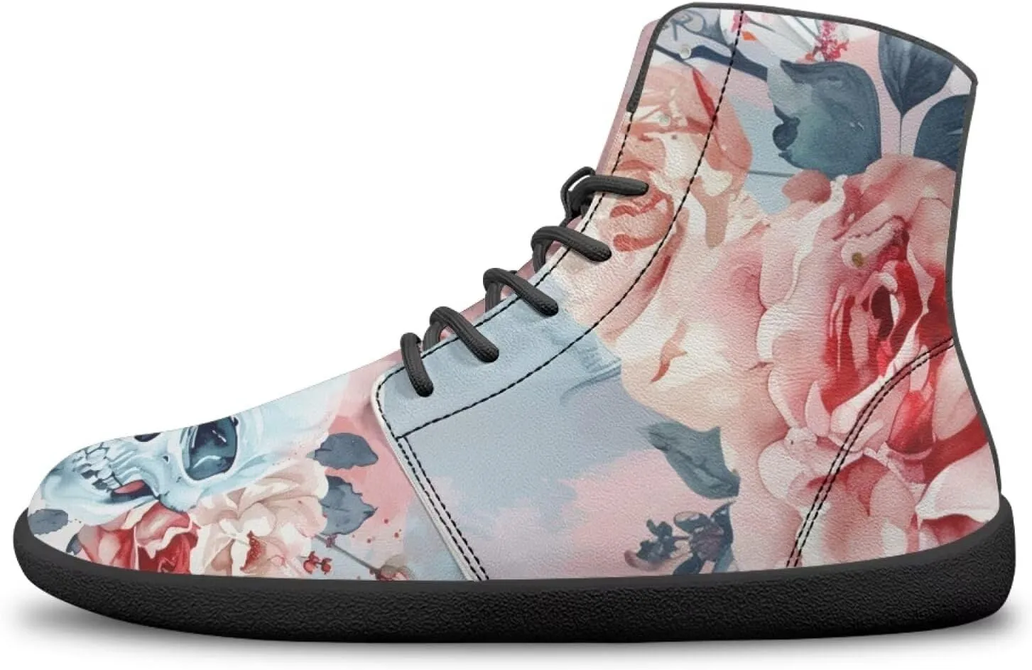 Skull High Top Basketball Barefoot Shoes for Men Women Casual Walking Work Shoes Running Sneakers