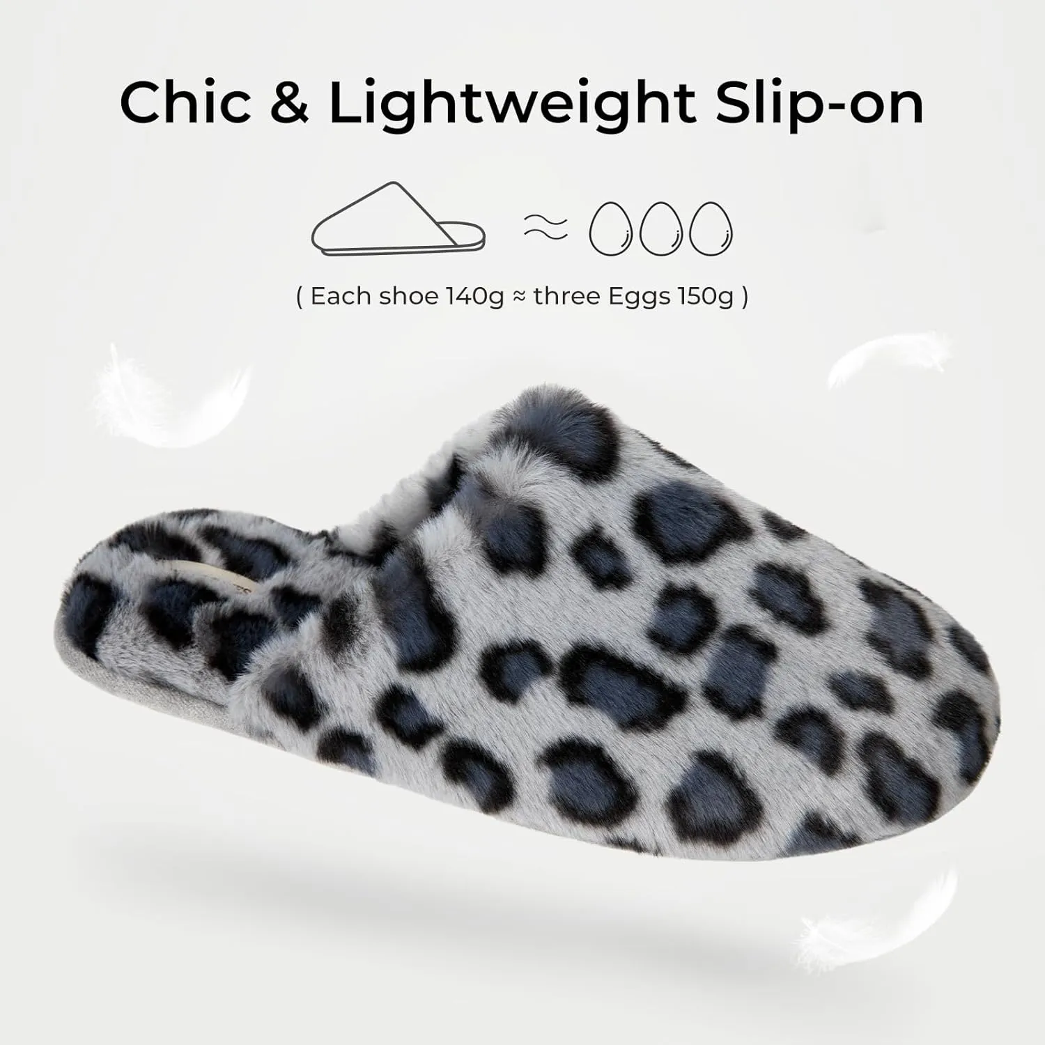 Snug Leaves Women's Fuzzy Scuff Slippers Soft Comfy Memory Foam Non-slip Indoor House Shoes