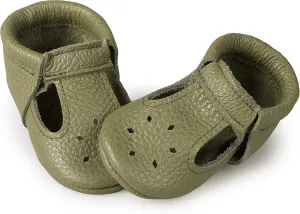 Soft Sole Infant, Baby and Toddler Shoes – Elastic T-Strap Italian Leather Baby Moccasin Shoes for Boys and Girls; Crib Shoes to Baby Walking Shoes Handcrafted in Europe