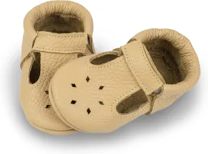 Soft Sole Infant, Baby and Toddler Shoes – Elastic T-Strap Italian Leather Baby Moccasin Shoes for Boys and Girls; Crib Shoes to Baby Walking Shoes Handcrafted in Europe