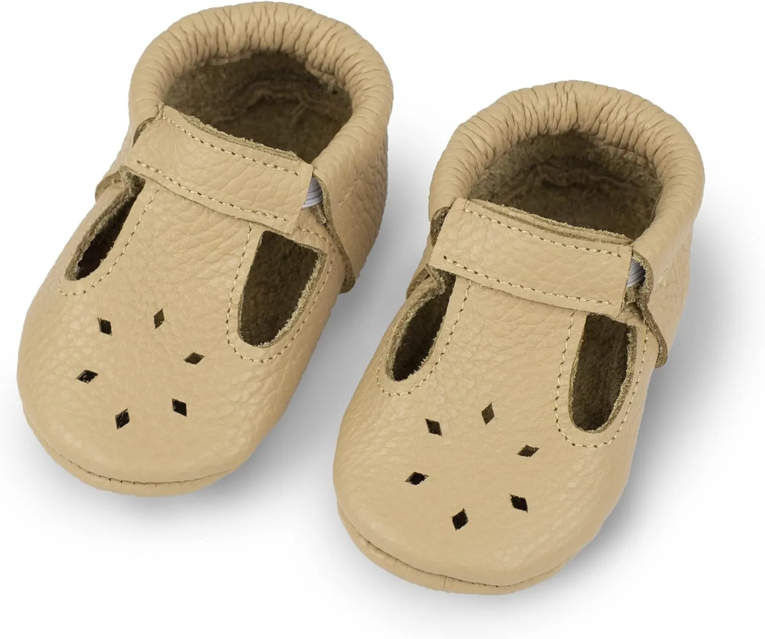 Soft Sole Infant, Baby and Toddler Shoes – Elastic T-Strap Italian Leather Baby Moccasin Shoes for Boys and Girls; Crib Shoes to Baby Walking Shoes Handcrafted in Europe