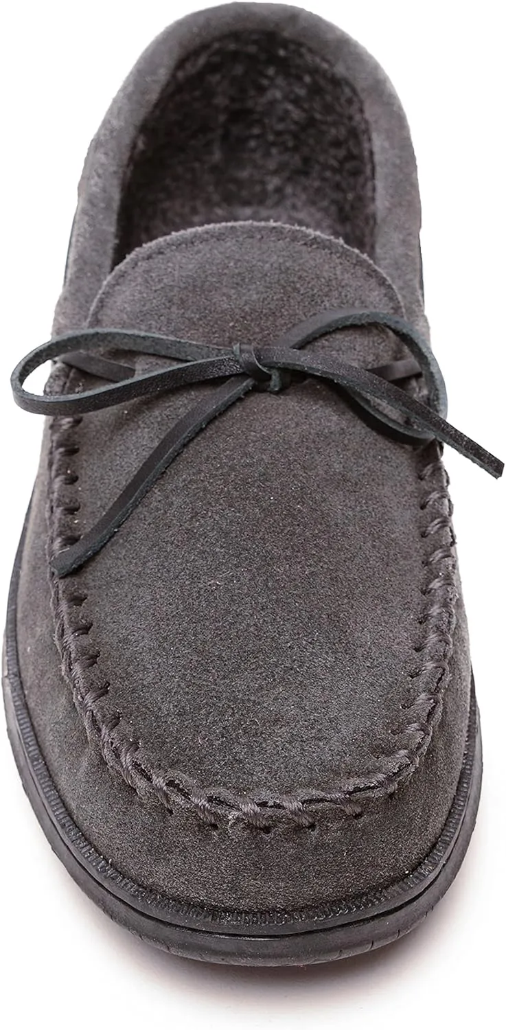 Sperry Men's Trapper Moccasin Slippers with Rawhide Leather Lacing, Lightweight Hardsole Moccasin Slippers for Men