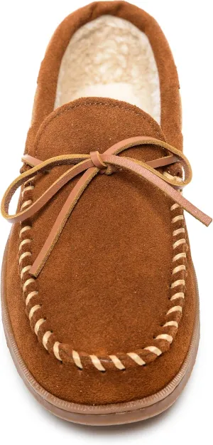 Sperry Men's Trapper Moccasin Slippers with Rawhide Leather Lacing, Lightweight Hardsole Moccasin Slippers for Men