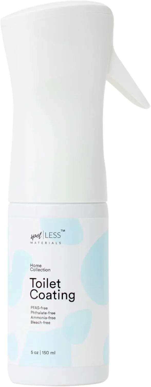 spotLESS MATERIALS Toilet Coating for Streak-Free, Stain-Resistant Bowl, LESS Formula, Repels Water & Waste