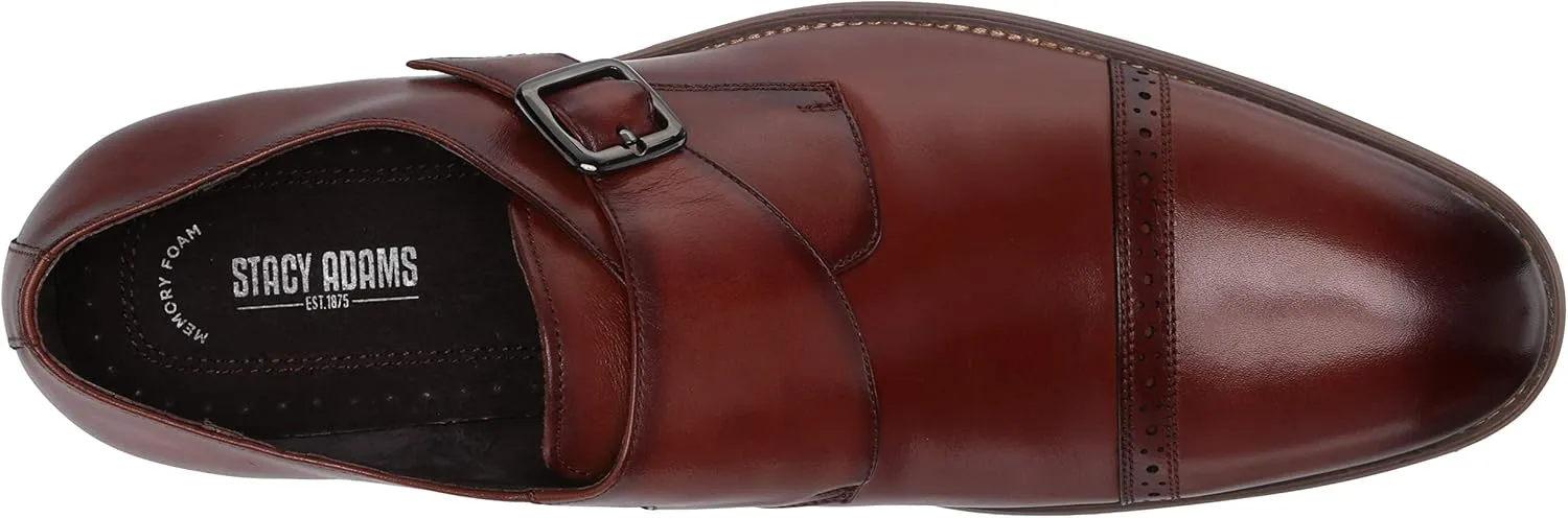 STACY ADAMS Men's Desmond Cap-Toe Monk-Strap Slip-on Loafer