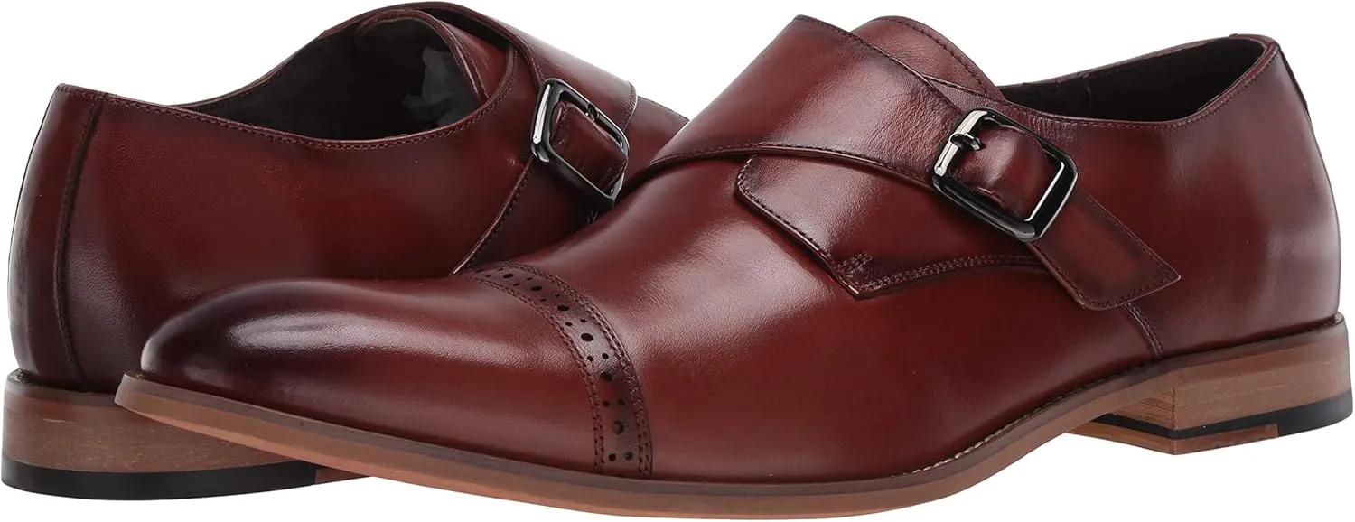STACY ADAMS Men's Desmond Cap-Toe Monk-Strap Slip-on Loafer