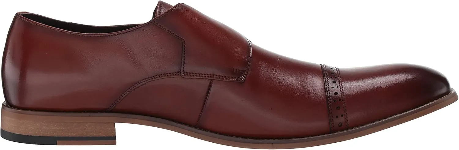 STACY ADAMS Men's Desmond Cap-Toe Monk-Strap Slip-on Loafer