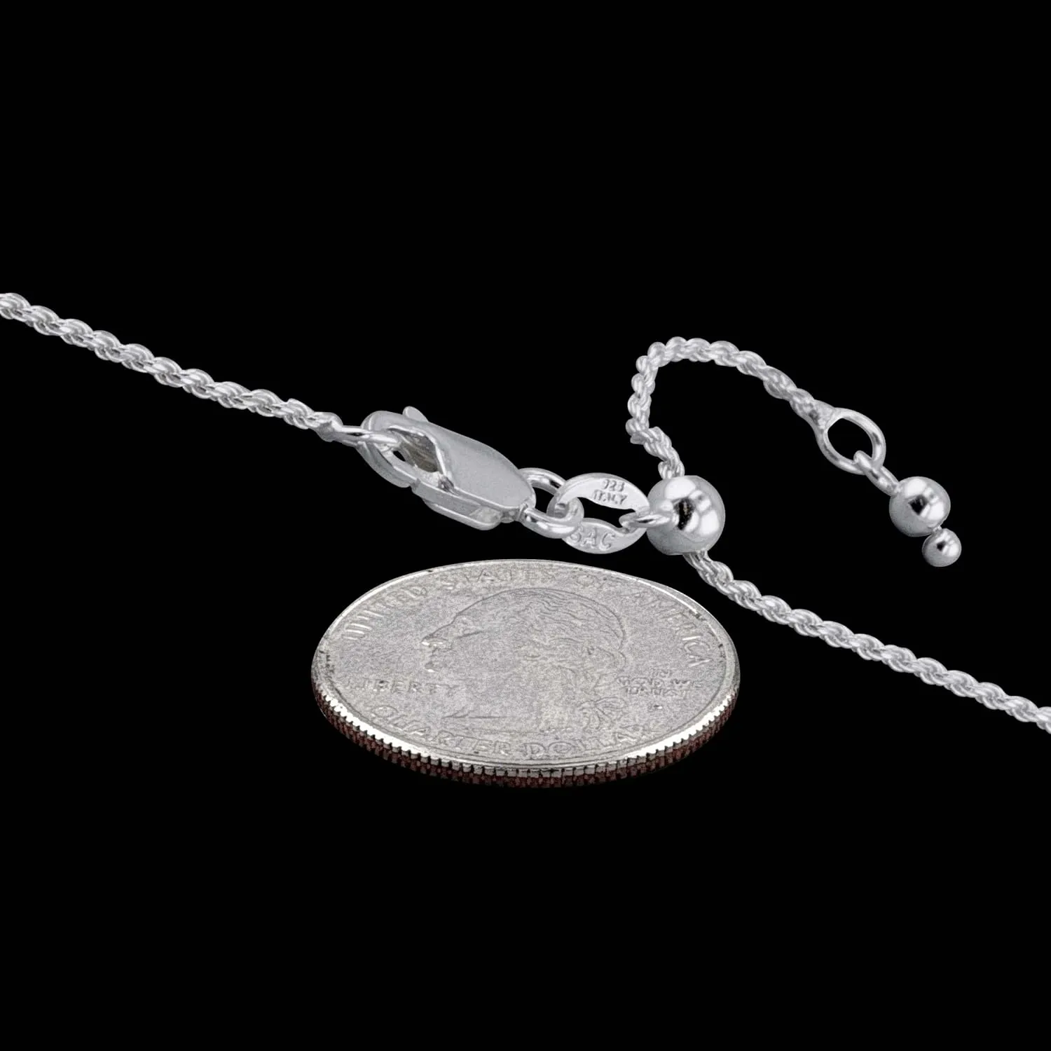 Sterling Silver Diamond-Cut Rope Chain 1.1mm 1.5mm 1.7mm 2mm 2.5mm Solid 925 Italy New Necklace