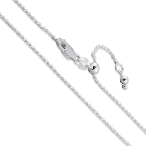 Sterling Silver Diamond-Cut Rope Chain 1.1mm 1.5mm 1.7mm 2mm 2.5mm Solid 925 Italy New Necklace