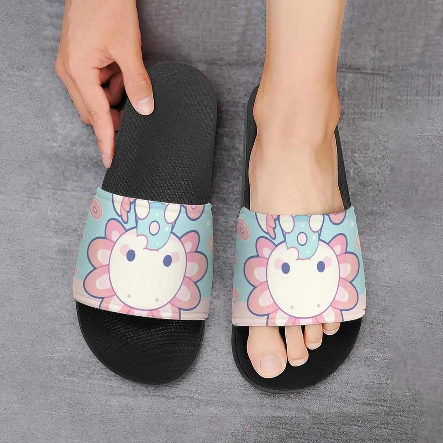 Summer Slippers Women Men Indoor Outdoor Soft Wear-Resistant House Shower Shoes with A Non-slip Thick Sole