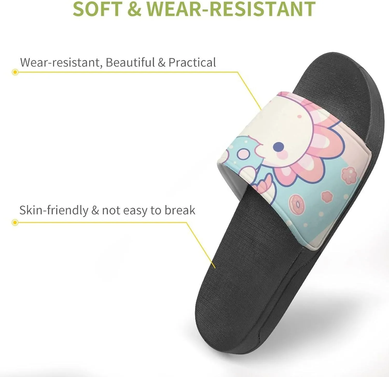 Summer Slippers Women Men Indoor Outdoor Soft Wear-Resistant House Shower Shoes with A Non-slip Thick Sole