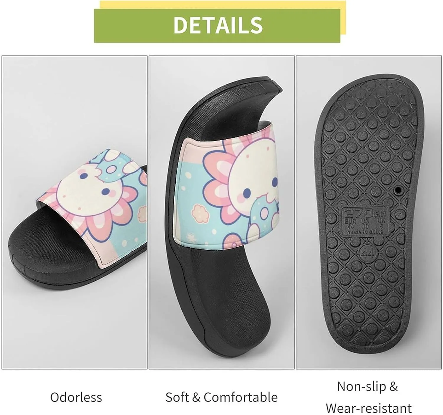 Summer Slippers Women Men Indoor Outdoor Soft Wear-Resistant House Shower Shoes with A Non-slip Thick Sole
