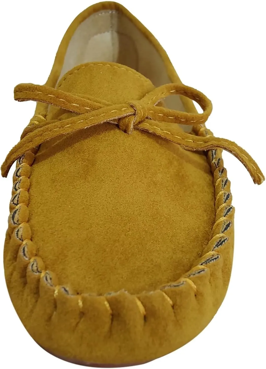 Sunporx Moccasin Shoes for Women Casual Bowknot Penny Loafers Womens Moccasin Slippers Driving Moccasins Shoes Suede Slip on Flat Shoes