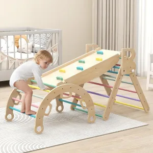 TaoHFE Toddler Climbing Toys Indoor,8 In1 DIY Pikler Triangle Set,Baby Climbing Gym,Toddler Jungle Gym,Promoting Physical Development,Climbing Toys for Toddlers 1-3 Inside Gift for Babies