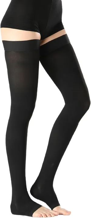 Thigh High Medical Compression Stockings For Women & Men Circulation,20-30 mmHg Graduated Support Hose Compression Socks with Silicone Dot Band-Ideal for Athletic,Flight,Travel Use