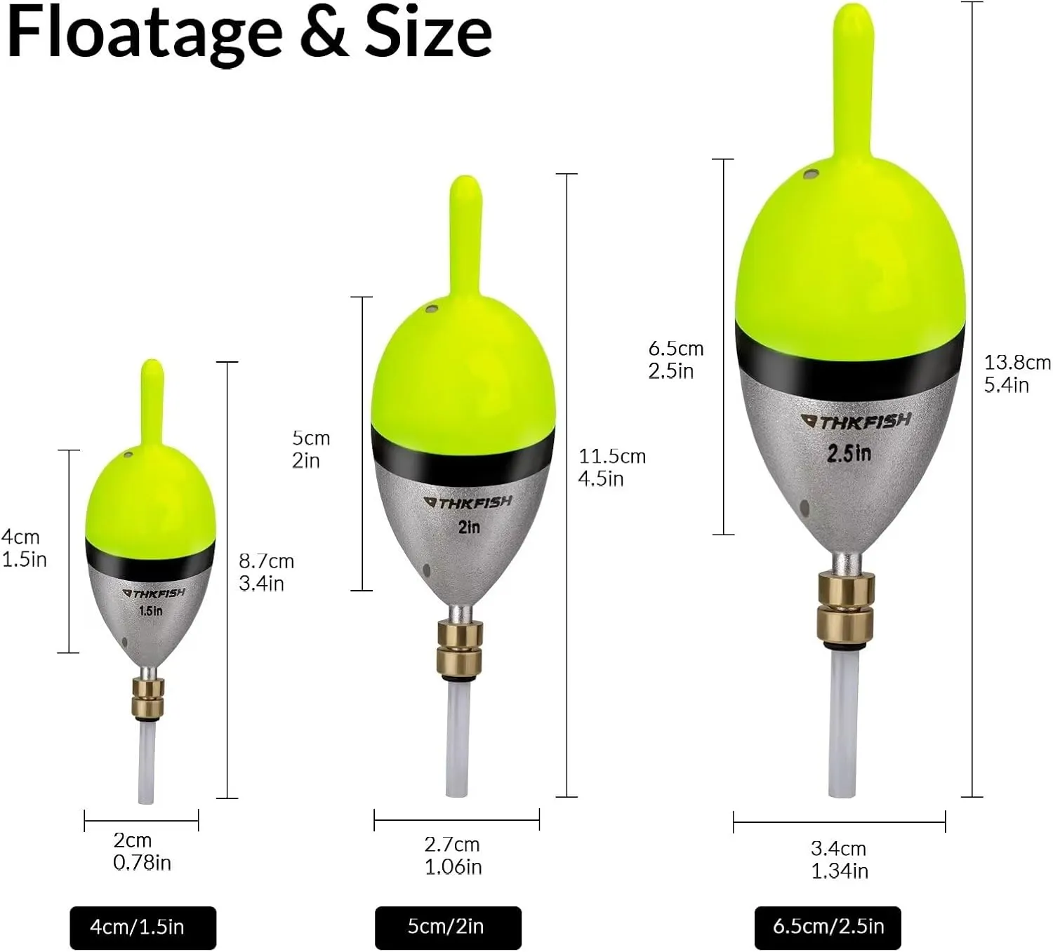 THKFISH Fishing Bobber Slip Bobber Fishing Floats for Crappie Balsa Bobbers for Panfish,Walleye,Salmon Floatage