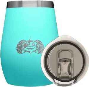Toadfish Non-tipping 10oz Double Wall Insulated Stainless Steel Stemless Travel Wine Tumbler w/East Slide Lid - Teal