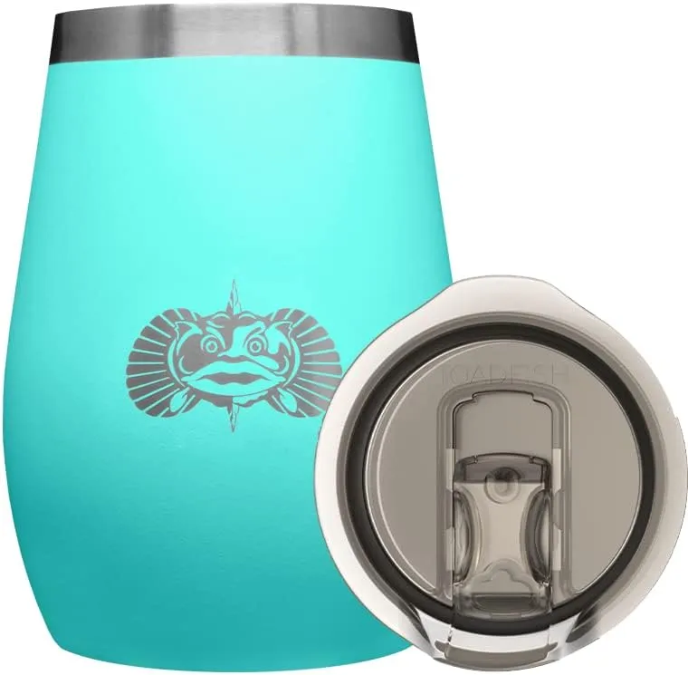 Toadfish Non-tipping 10oz Double Wall Insulated Stainless Steel Stemless Travel Wine Tumbler w/East Slide Lid - Teal