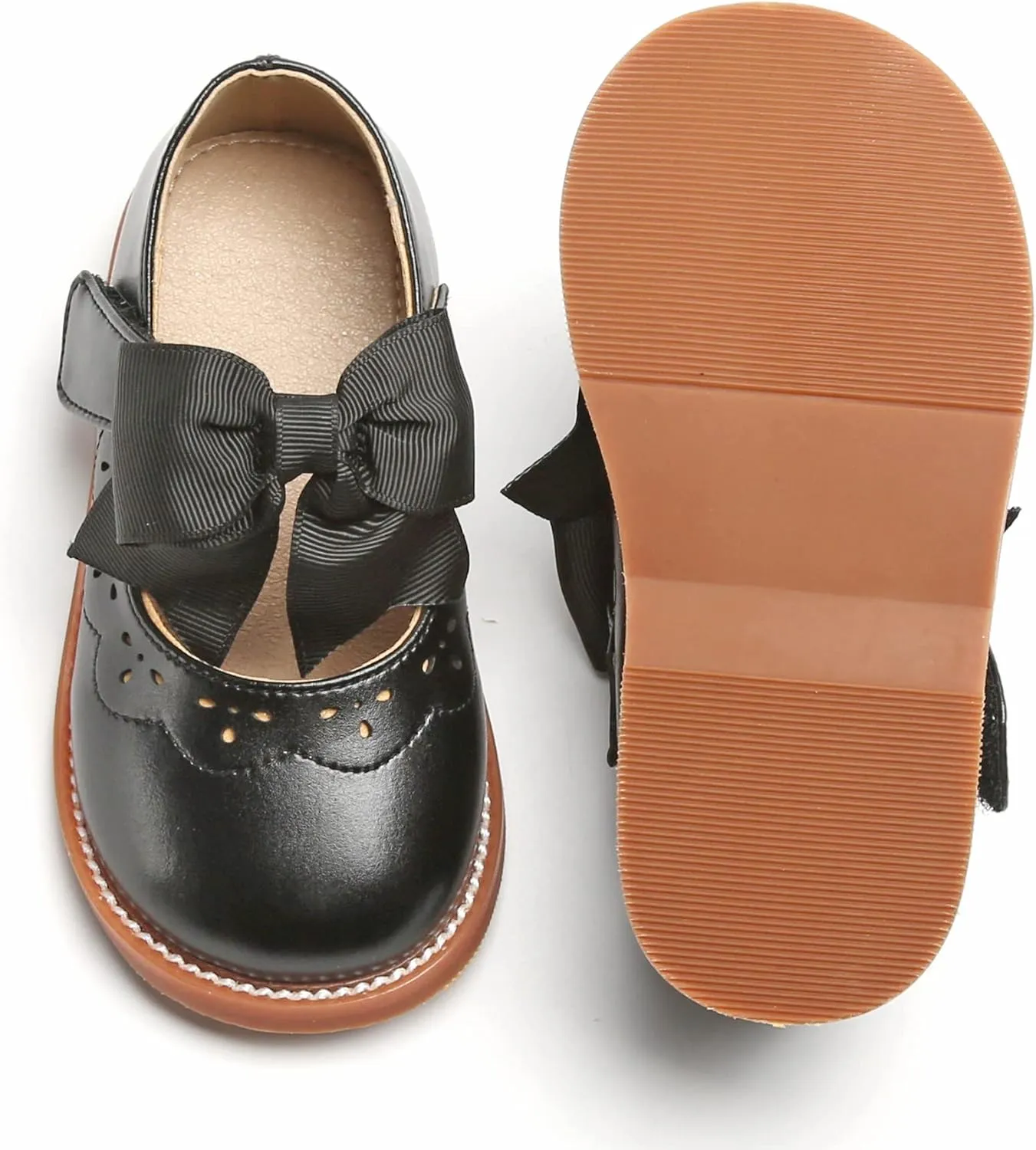 Todder Little Girls Oxford Shoes Mary Jane T-Strap School Uniform Party Dress Flat Shoes