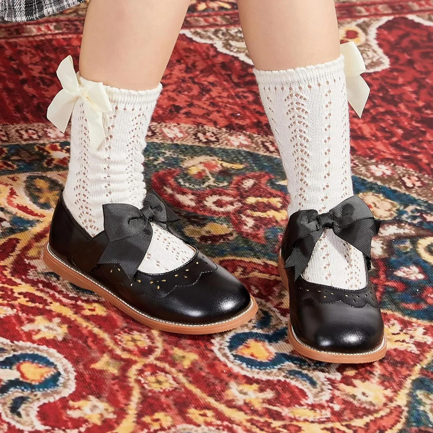 Todder Little Girls Oxford Shoes Mary Jane T-Strap School Uniform Party Dress Flat Shoes