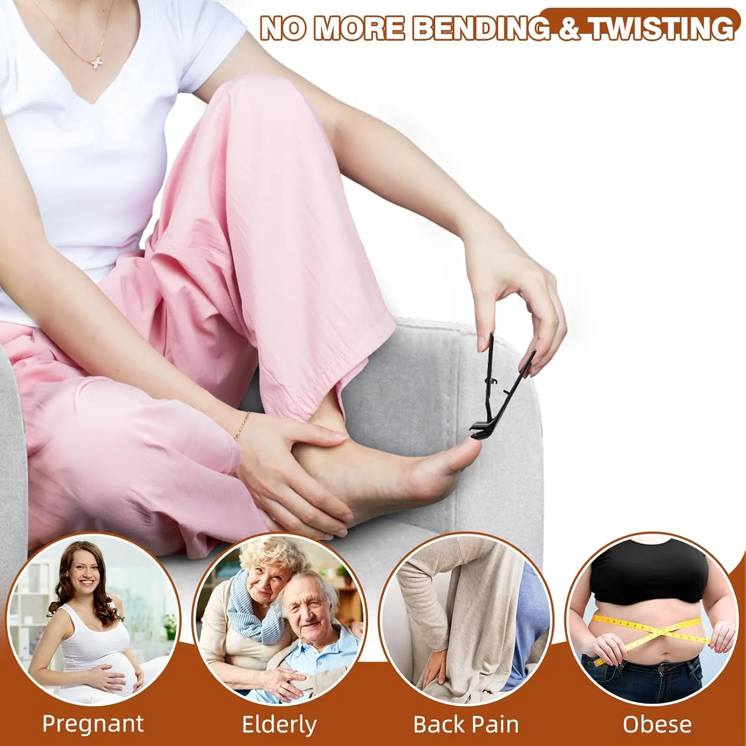 Toenail Clippers for Thick Toenails for Seniors, Angled Large Toe Nail Clippers Set for Men, Heavy Duty Ingrown Toenail Clippers with Wide Opening, Long Handle, Ergonomic Head, Gifts for Men & Women