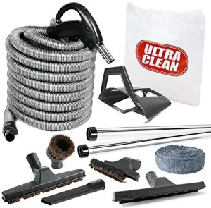 Ultra Clean AM2015001 Deluxe Bare Floor and Carpet Foot Hose and Accessories Central Vacuum Kit, 30 ft