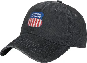 Union Pacific Railroad Denim Trucker Hat Baseball Cap for Men Or Women Cowboy