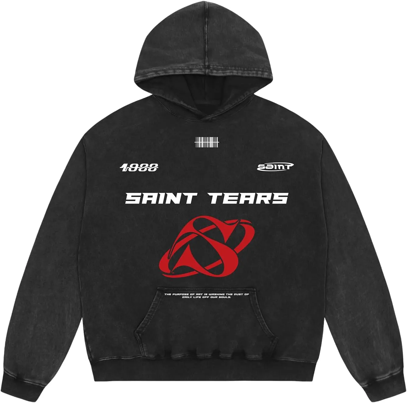 Unisex Vintage Letter Print Hoodies Oversized Washed To Make Old 400g High Weight Wool Hoodies