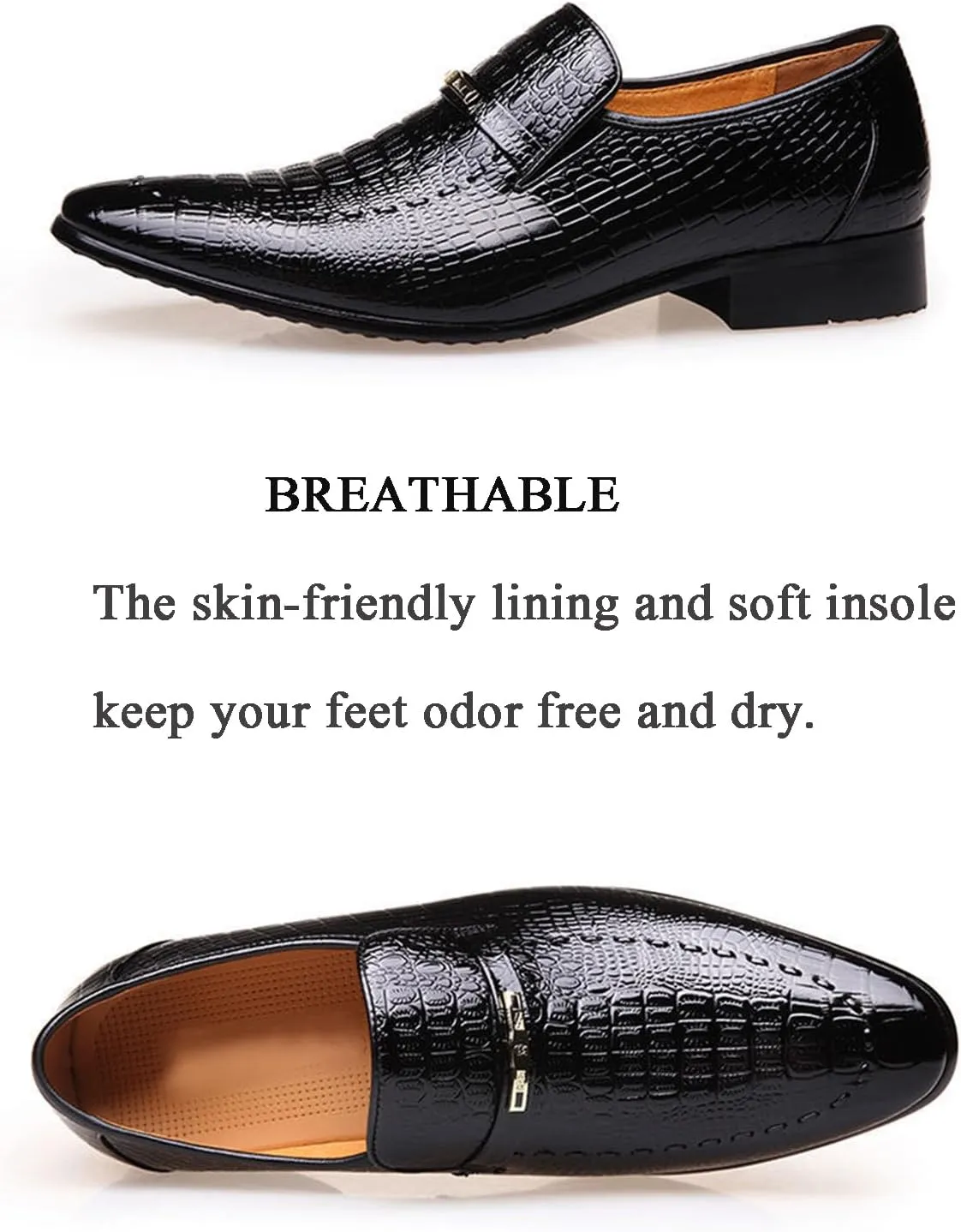 UOQAPRE Men's Oxfords Formal Dress Shoes Classic Oxford Dress Shoes Formal Business Full Leather Shoes for Men