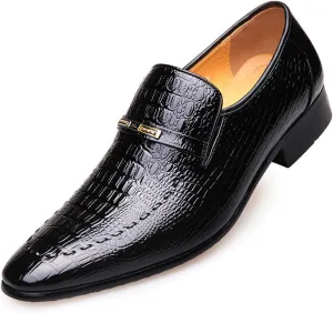 UOQAPRE Men's Oxfords Formal Dress Shoes Classic Oxford Dress Shoes Formal Business Full Leather Shoes for Men