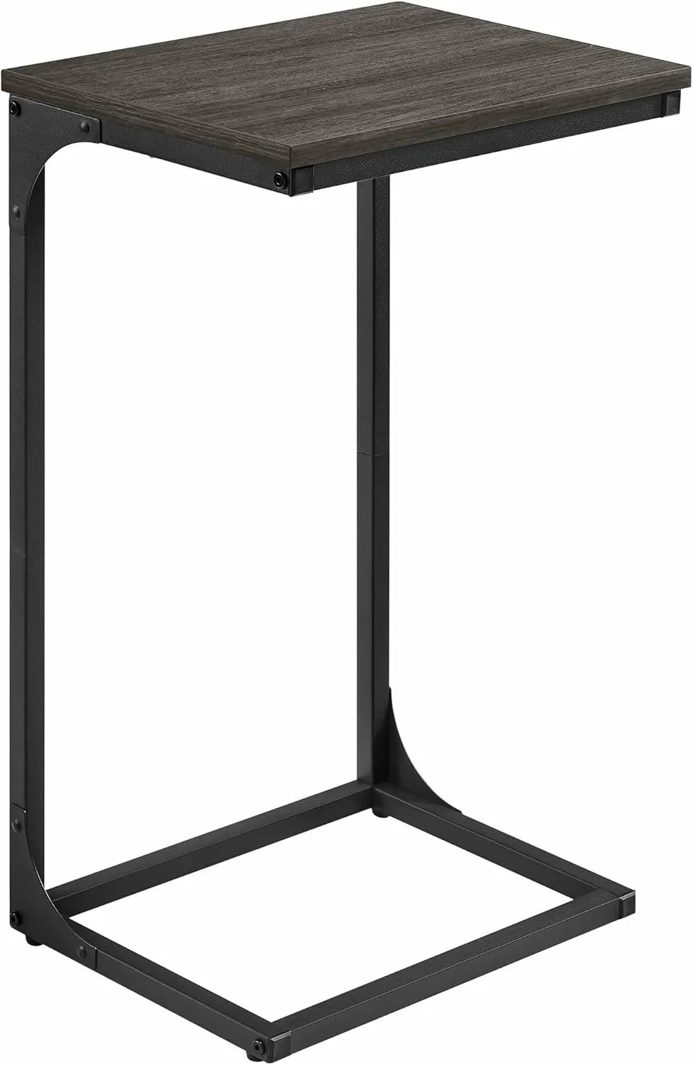 VASAGLE C-Shaped End Table, Side Table for Sofa, Couch Table with Metal Frame, Small TV Tray Table for Living Room, Bedroom, Ebonized Oak Finish and Black