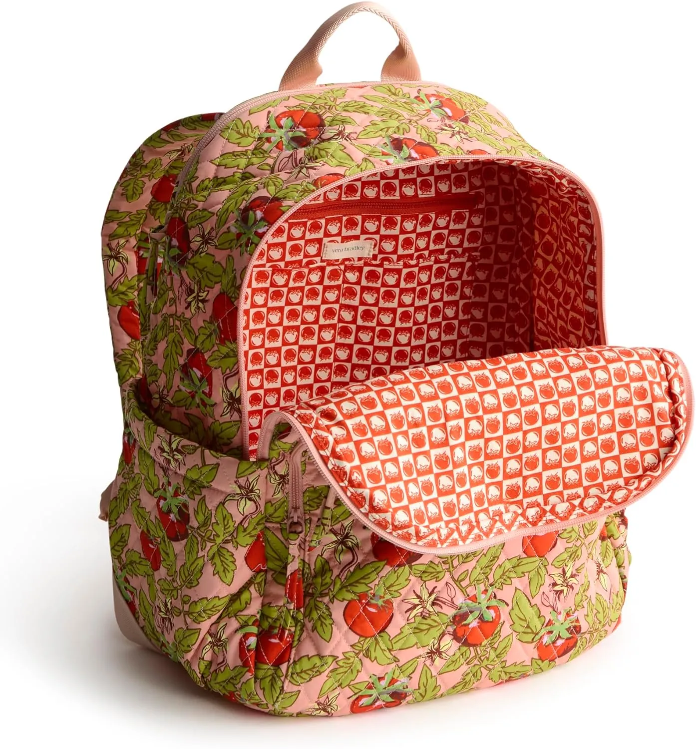 Vera Bradley Premium Cotton Bancroft Backpack, Tomato Vines
