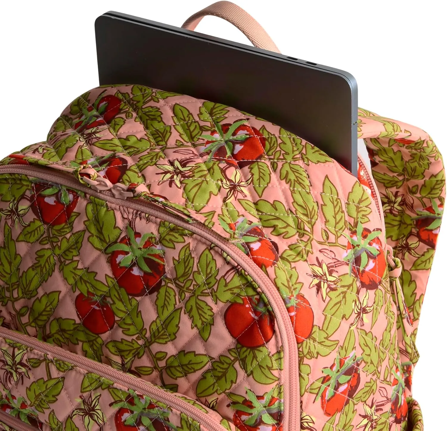 Vera Bradley Premium Cotton Bancroft Backpack, Tomato Vines