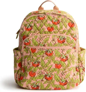 Vera Bradley Premium Cotton Bancroft Backpack, Tomato Vines