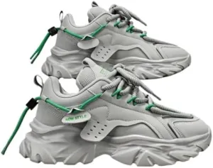 Vintage Lace Up Chunky Sneakers for Men - Comfy and Non-Slip for Outdoor Activities