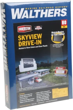 Walthers Cornerstone HO Scale Model Skyview Drive-in Theater