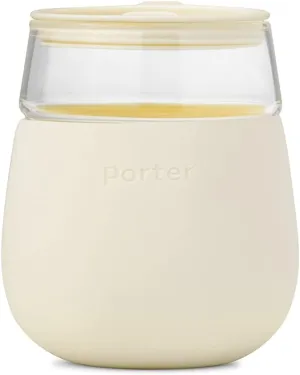 W&P Porter Wine Cocktail Glass w/ Protective Silicone Sleeve | Cream 15 Ounces | On-the-Go | Reusable | Portable | Dishwasher Safe