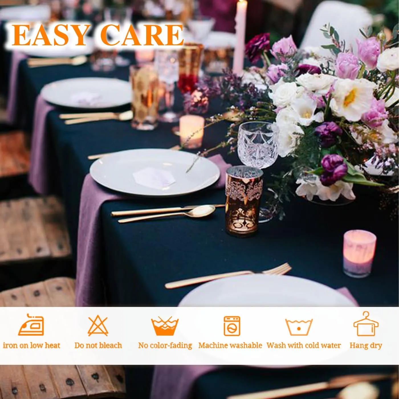 WIGENIUS 6 Pack Black Table Cloth Rectangle Tablecloths 60X84 Inch,Polyester Table Cloth for 4 Foot Rectangle Tables,Wrinkle Resistant Washable Fabric Table Covers for Party,Wedding Banquet