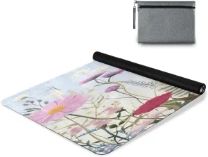 Wild Flowers Yoga Mat Tear Resistance & Thick Gym Fitness Mat,Non Slip Natural Rubber Yoga Mat for Yoga, Pilates & Floor Workouts