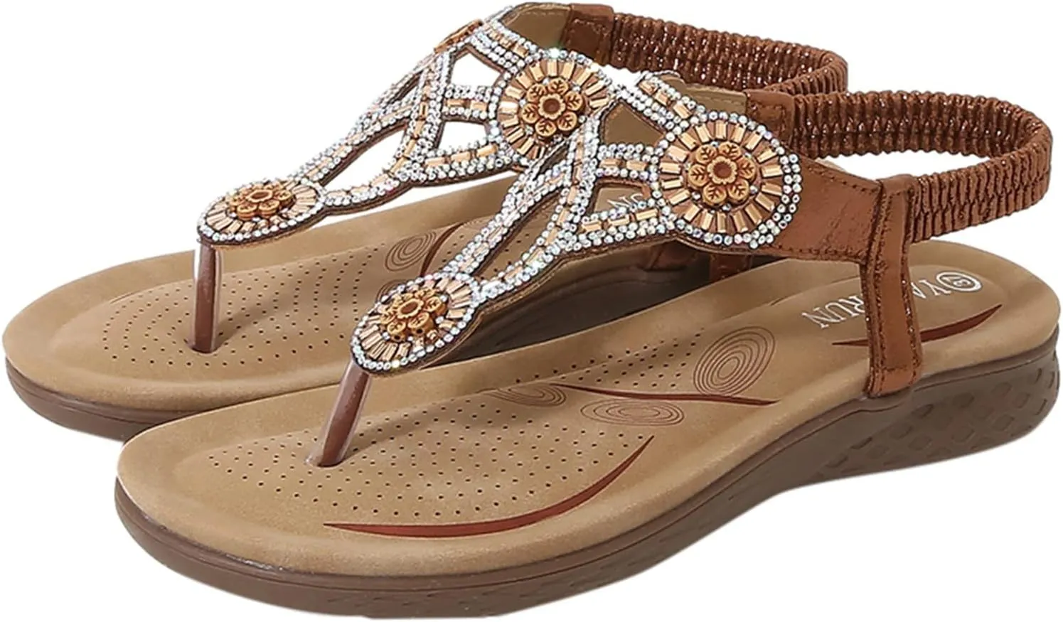 Women Sandals Elastic Ankle Strap Casual Beach Slip On Shoes Orthopedic Flip Flops Women Shower Flip Flops Women