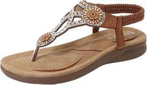 Women Sandals Elastic Ankle Strap Casual Beach Slip On Shoes Orthopedic Flip Flops Women Shower Flip Flops Women
